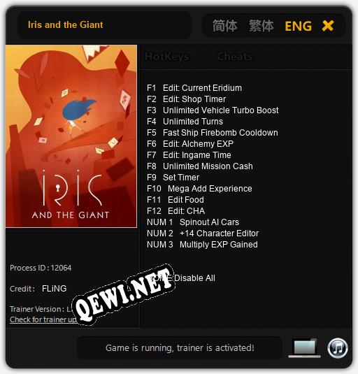 Трейнер для Iris and the Giant [v1.0.2]