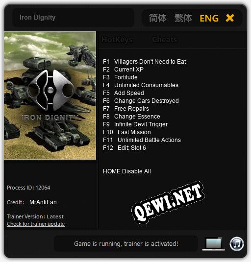 Iron Dignity: ТРЕЙНЕР И ЧИТЫ (V1.0.63)