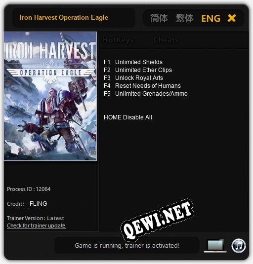 Трейнер для Iron Harvest Operation Eagle [v1.0.6]