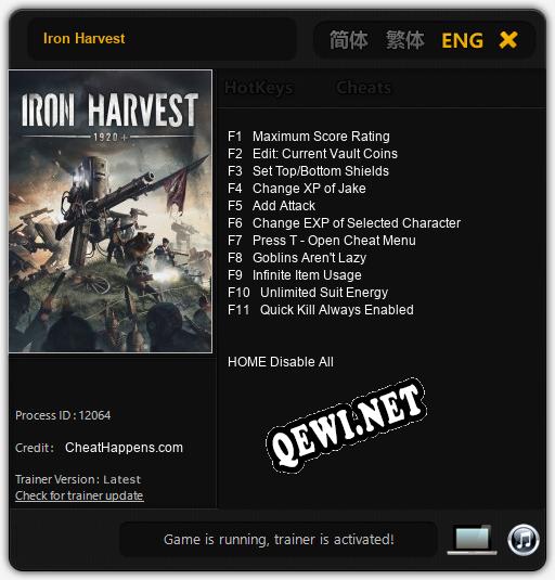 Трейнер для Iron Harvest [v1.0.6]