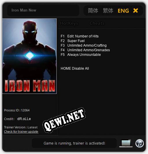 Iron Man New: ТРЕЙНЕР И ЧИТЫ (V1.0.28)