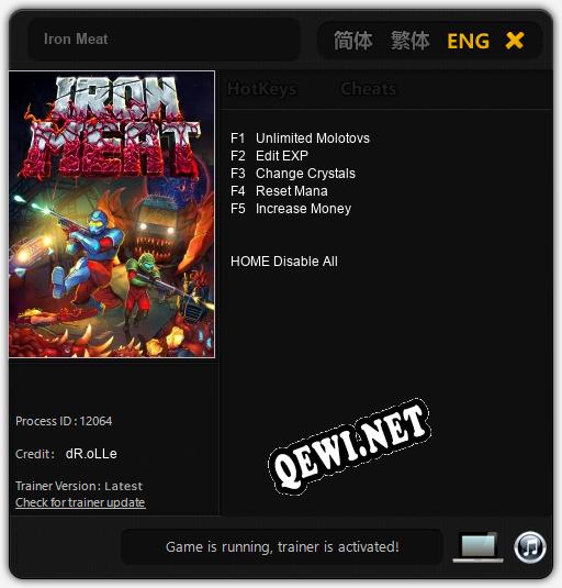 Трейнер для Iron Meat [v1.0.8]