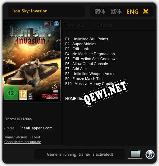 Трейнер для Iron Sky: Invasion [v1.0.1]