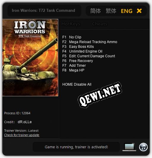 Iron Warriors: T72 Tank Command: Читы, Трейнер +8 [dR.oLLe]