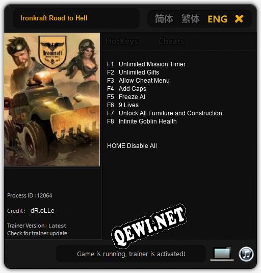 Ironkraft Road to Hell: Читы, Трейнер +8 [dR.oLLe]