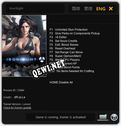 Трейнер для IronSight [v1.0.8]