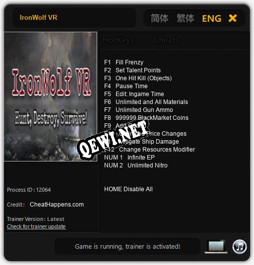 IronWolf VR: Трейнер +14 [v1.1]
