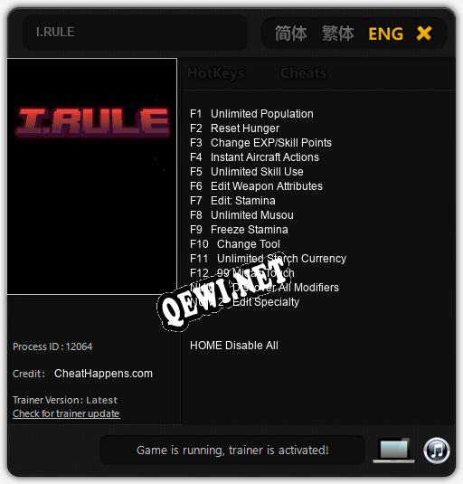 I.RULE: Читы, Трейнер +14 [CheatHappens.com]