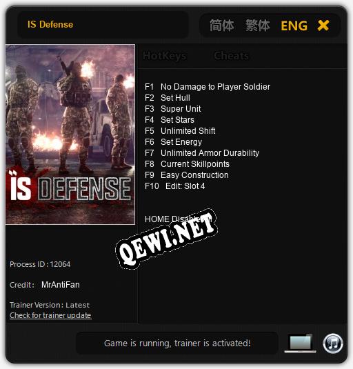 IS Defense: Читы, Трейнер +10 [MrAntiFan]
