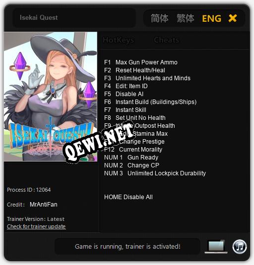 Трейнер для Isekai Quest [v1.0.7]