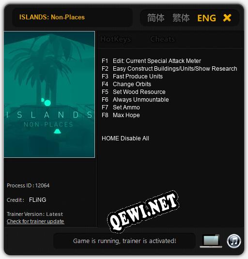 Трейнер для ISLANDS: Non-Places [v1.0.4]