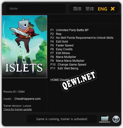 Islets: Трейнер +11 [v1.6]