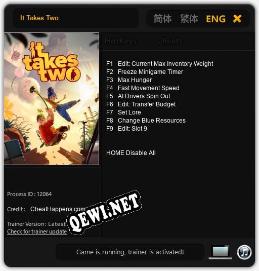 It Takes Two: ТРЕЙНЕР И ЧИТЫ (V1.0.1)