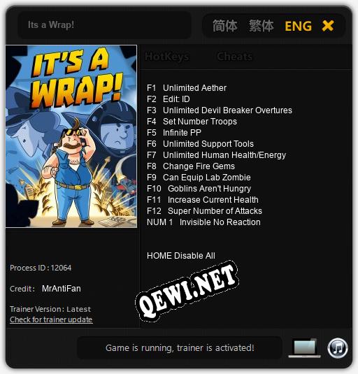 Трейнер для Its a Wrap! [v1.0.3]