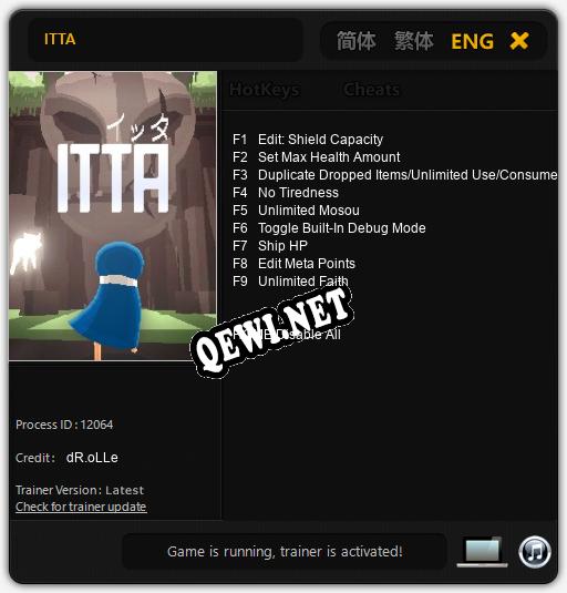 ITTA: Читы, Трейнер +9 [dR.oLLe]