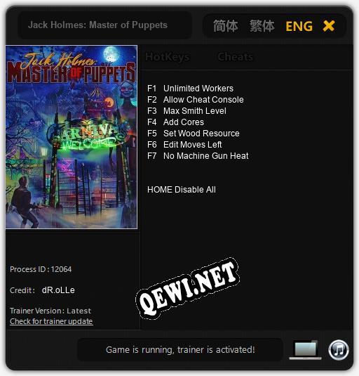 Jack Holmes: Master of Puppets: Читы, Трейнер +7 [dR.oLLe]