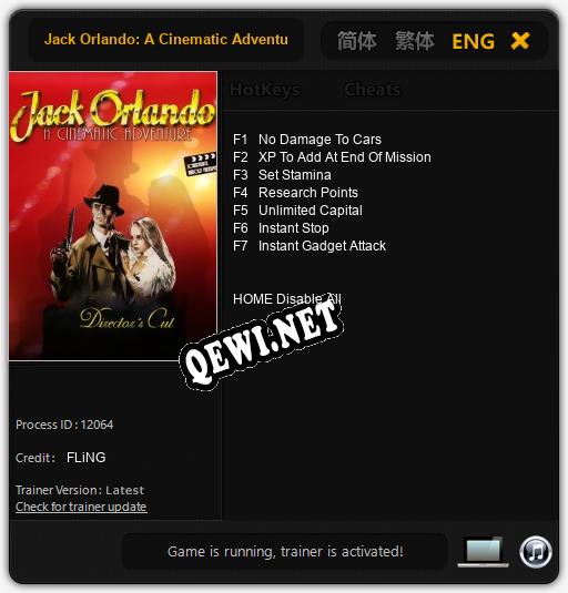 Трейнер для Jack Orlando: A Cinematic Adventure Directors Cut [v1.0.3]