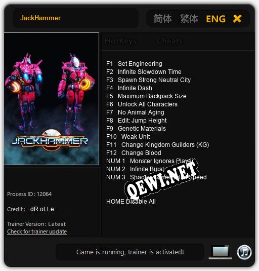 JackHammer: Читы, Трейнер +15 [dR.oLLe]