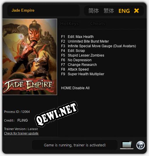 Трейнер для Jade Empire [v1.0.4]