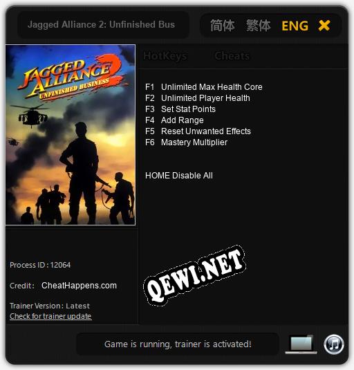 Jagged Alliance 2: Unfinished Business: Трейнер +6 [v1.1]