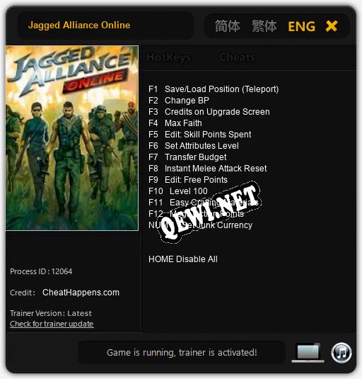 Jagged Alliance Online: Читы, Трейнер +13 [CheatHappens.com]