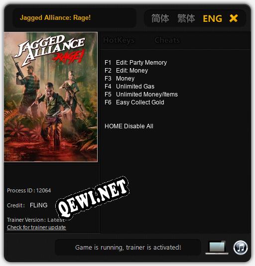 Трейнер для Jagged Alliance: Rage! [v1.0.1]