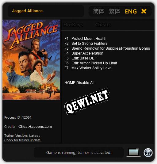 Jagged Alliance: Читы, Трейнер +7 [CheatHappens.com]