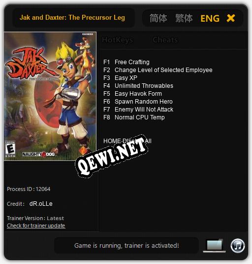 Jak and Daxter: The Precursor Legacy: Трейнер +8 [v1.2]