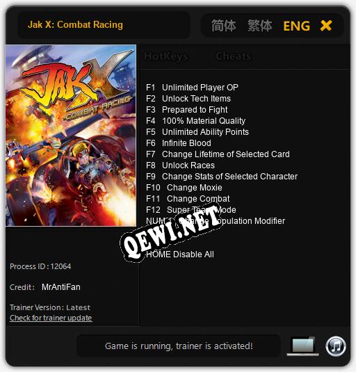 Jak X: Combat Racing: Читы, Трейнер +13 [MrAntiFan]