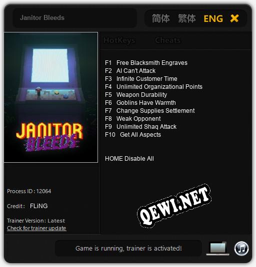Janitor Bleeds: ТРЕЙНЕР И ЧИТЫ (V1.0.23)