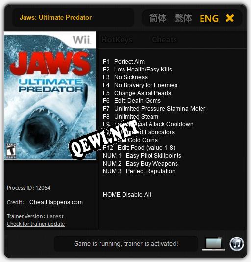 Трейнер для Jaws: Ultimate Predator [v1.0.3]