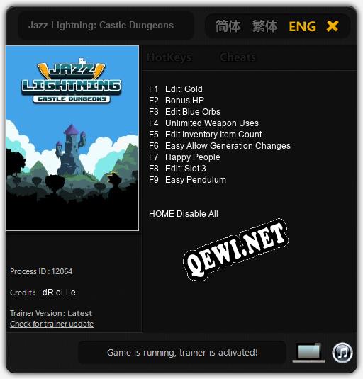 Jazz Lightning: Castle Dungeons: Читы, Трейнер +9 [dR.oLLe]