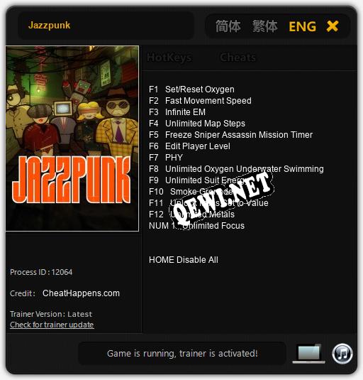 Jazzpunk: Читы, Трейнер +13 [CheatHappens.com]