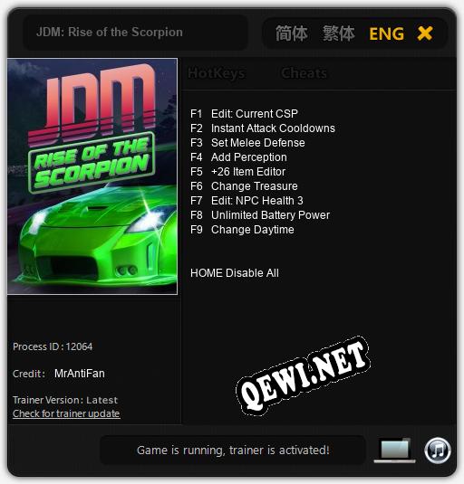 JDM: Rise of the Scorpion: Читы, Трейнер +9 [MrAntiFan]