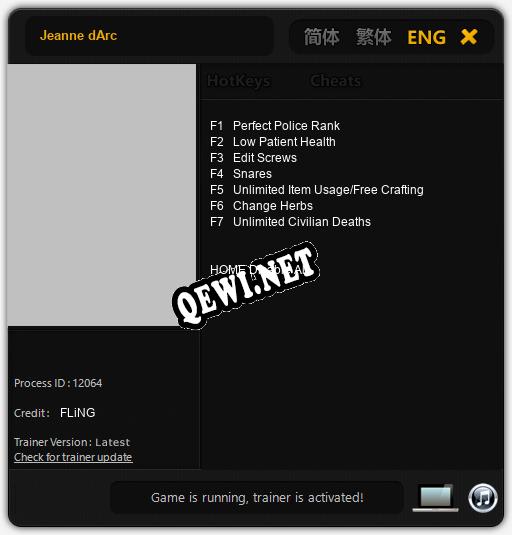 Трейнер для Jeanne dArc [v1.0.1]