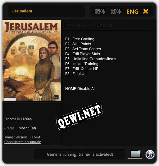Jerusalem: Читы, Трейнер +8 [MrAntiFan]