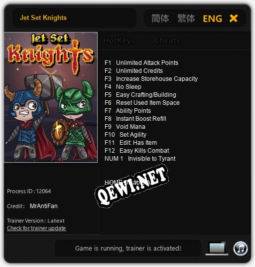 Трейнер для Jet Set Knights [v1.0.2]