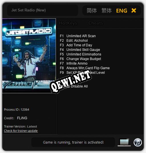 Jet Set Radio (New): Читы, Трейнер +9 [FLiNG]