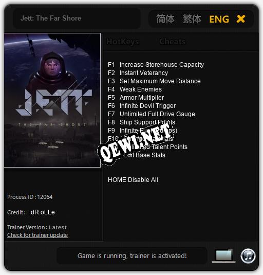 Jett: The Far Shore: Читы, Трейнер +12 [dR.oLLe]