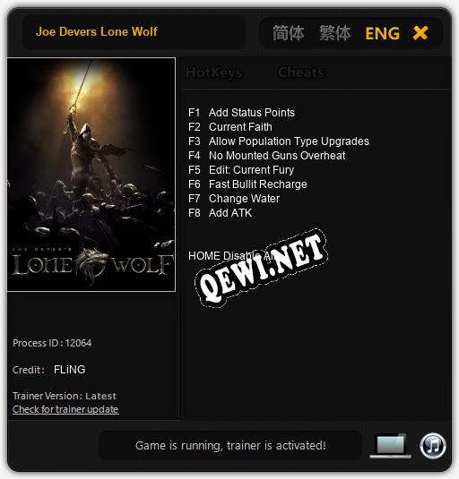 Joe Devers Lone Wolf: ТРЕЙНЕР И ЧИТЫ (V1.0.40)
