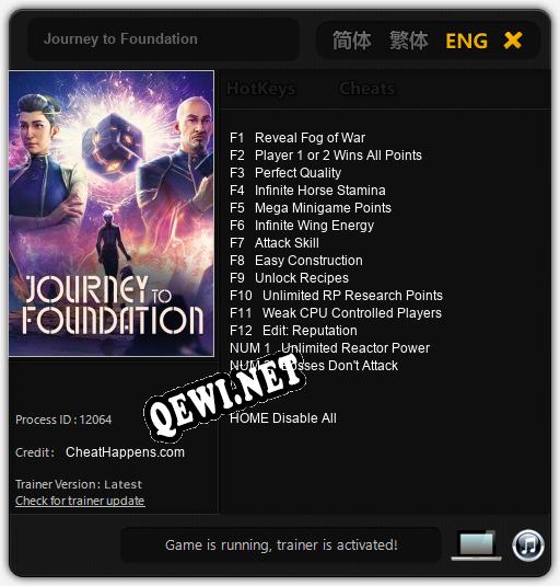Journey to Foundation: Трейнер +14 [v1.1]