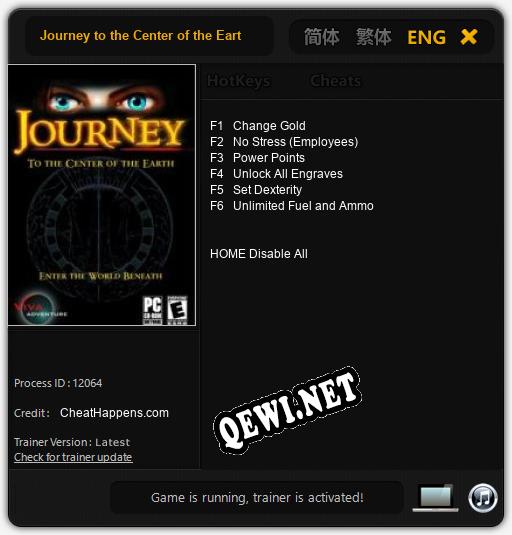 Трейнер для Journey to the Center of the Earth [v1.0.2]