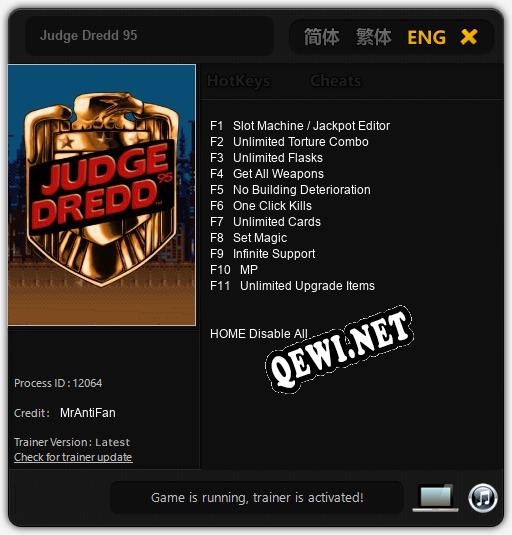 Judge Dredd 95: ТРЕЙНЕР И ЧИТЫ (V1.0.47)