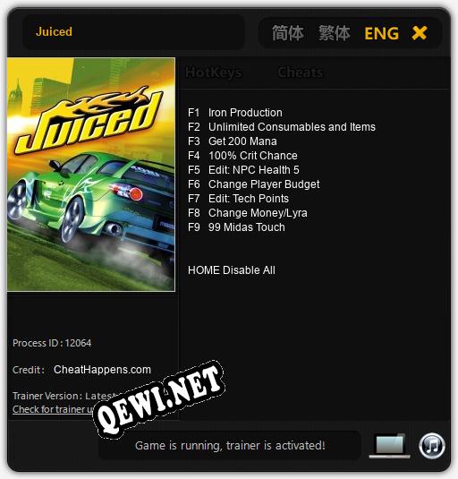 Трейнер для Juiced [v1.0.1]