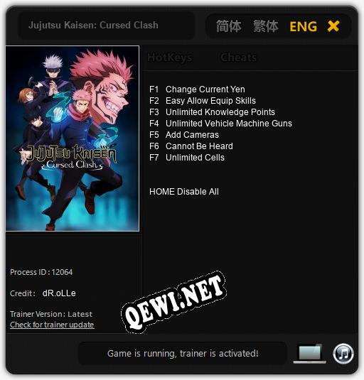Jujutsu Kaisen: Cursed Clash: ТРЕЙНЕР И ЧИТЫ (V1.0.33)