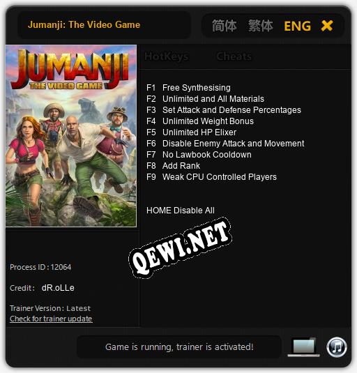 Jumanji: The Video Game: Читы, Трейнер +9 [dR.oLLe]