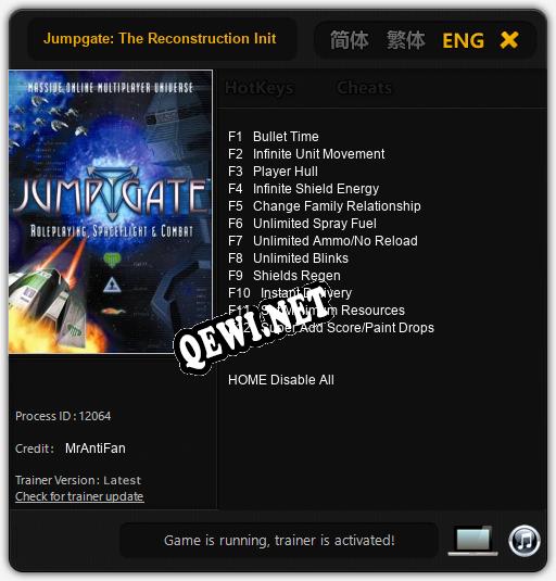 Jumpgate: The Reconstruction Initiative: Читы, Трейнер +12 [MrAntiFan]
