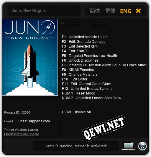 Juno: New Origins: ТРЕЙНЕР И ЧИТЫ (V1.0.91)