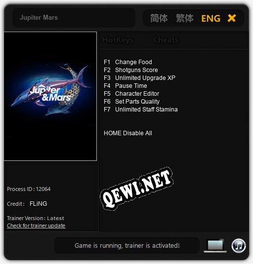 Трейнер для Jupiter Mars [v1.0.8]