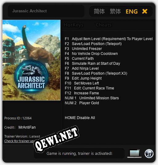 Jurassic Architect: ТРЕЙНЕР И ЧИТЫ (V1.0.36)